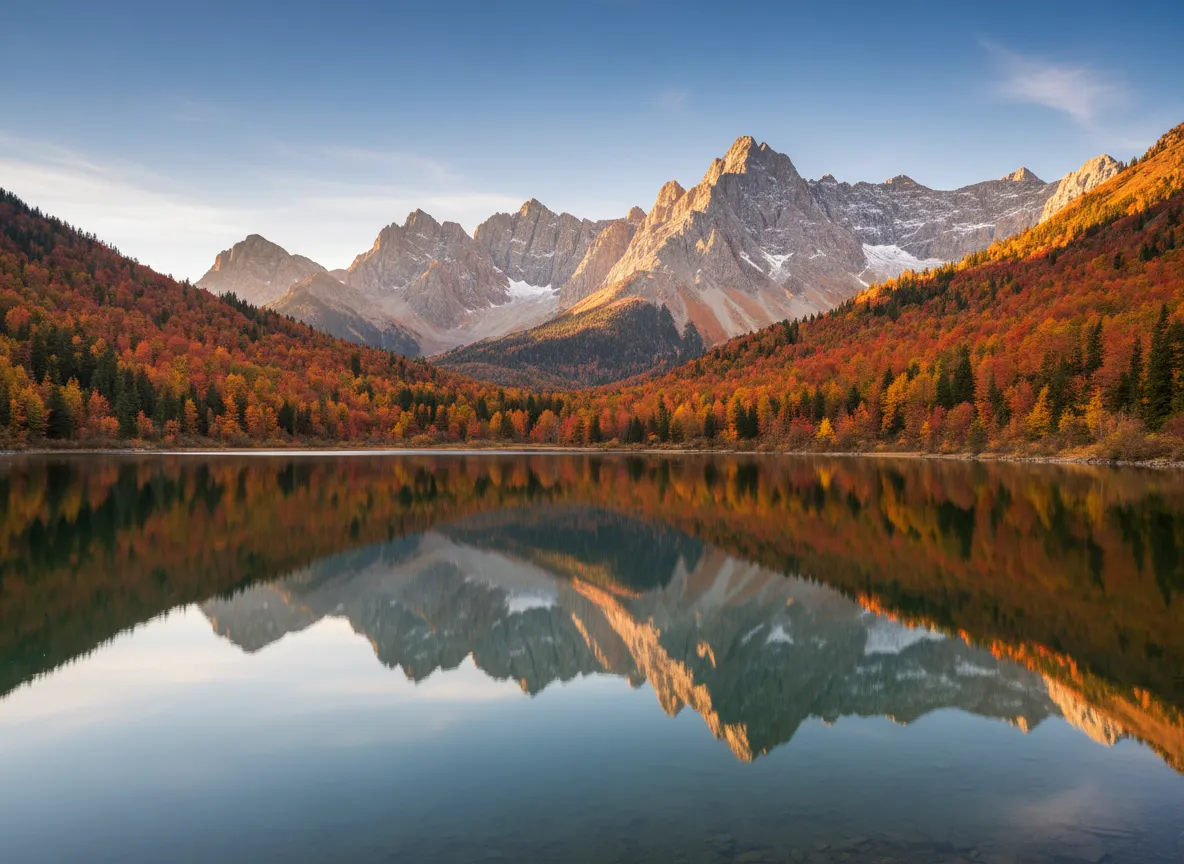Mountain landscape photo in autumn before adding snow