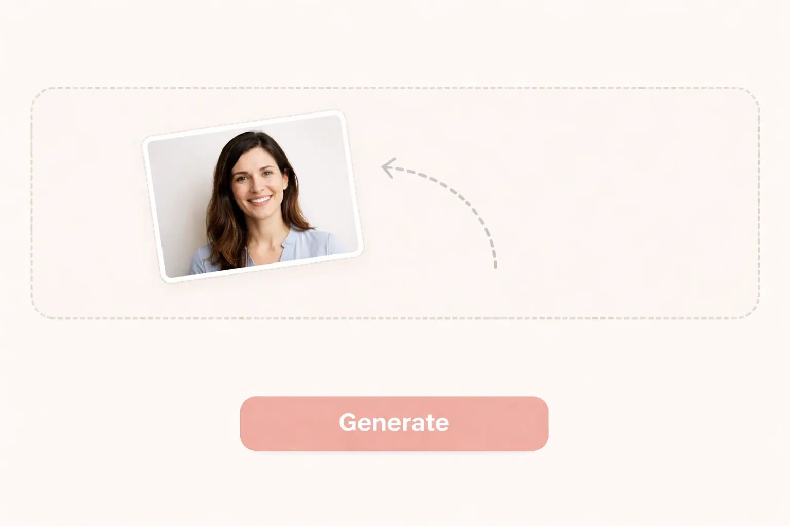 Simple AI age progression interface showing upload area with portrait photo and age selection controls