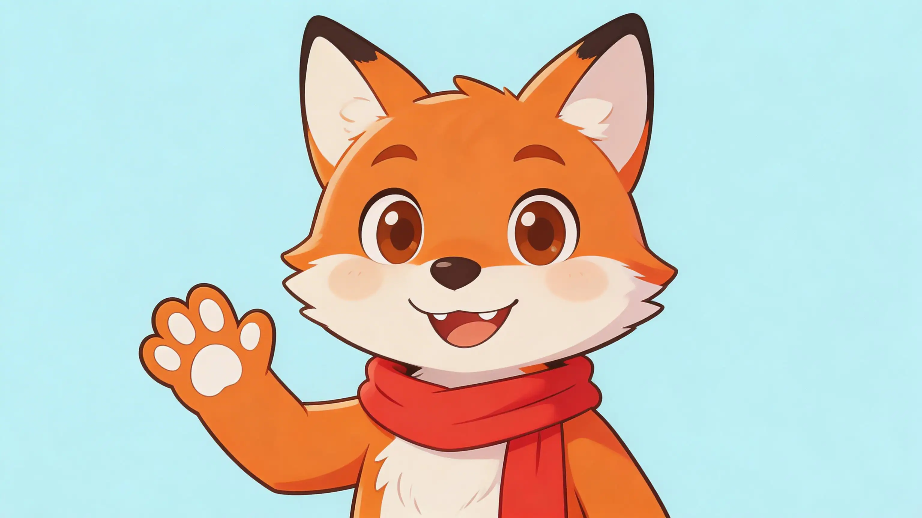 AI-generated cartoon fox with clean outlines and bright colors created from a text prompt