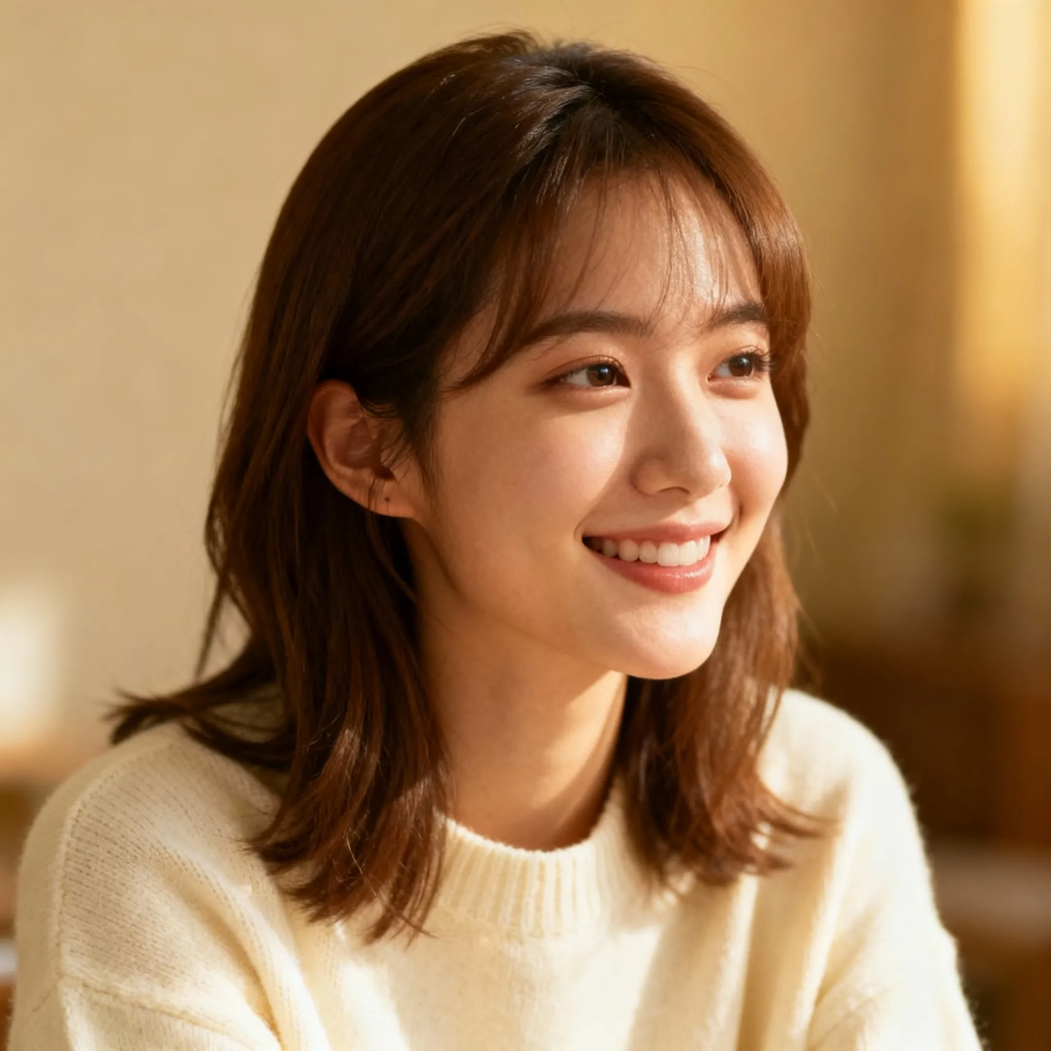 Original portrait photo before AI Christmas photo transformation