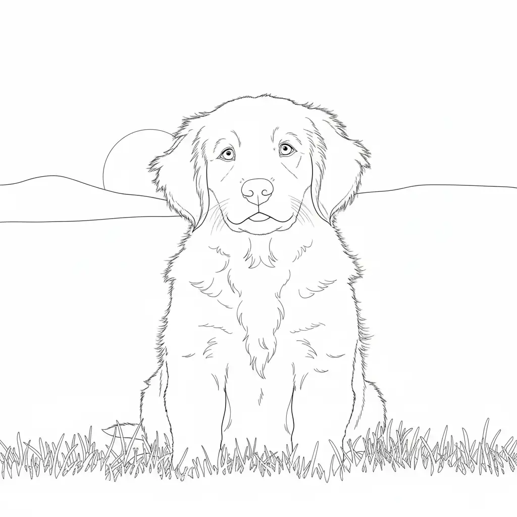 Clean black-and-white coloring page line art generated from the pet photo