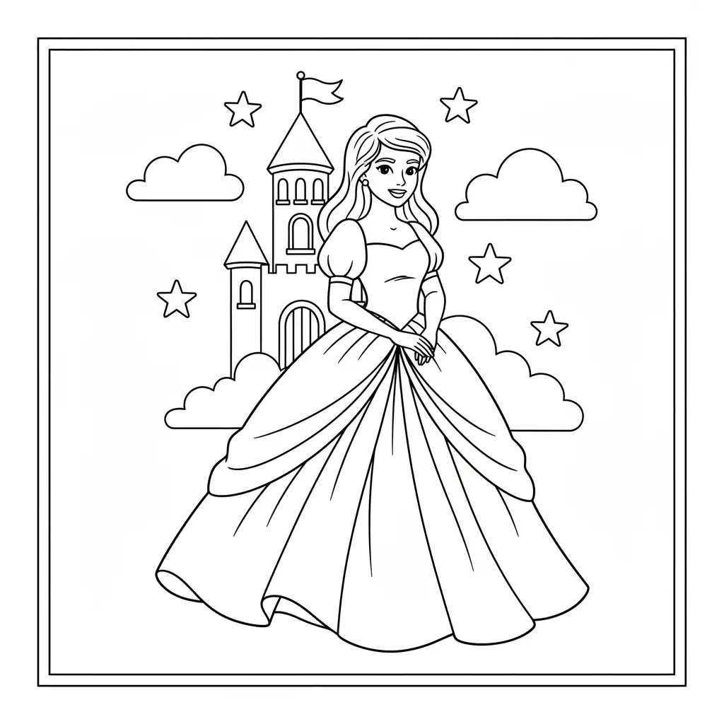 Coloring page download screen showing a print-ready black-and-white PNG result