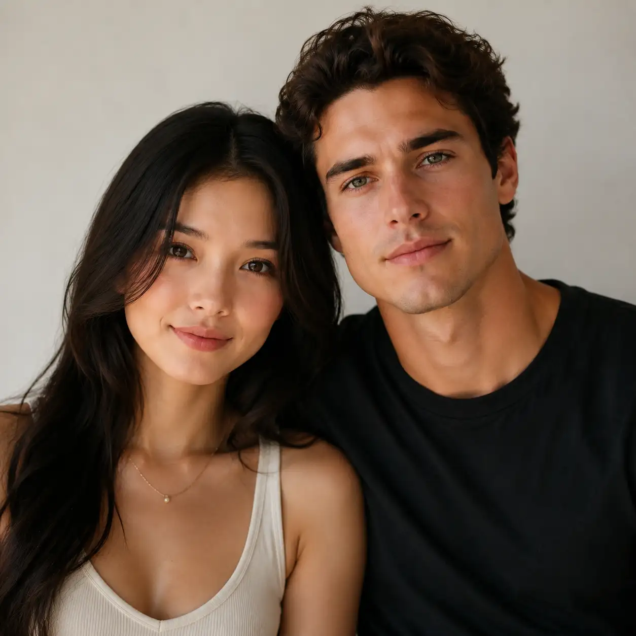 Natural-looking merged couple photo generated by the AI couple photo maker preserving both identities
