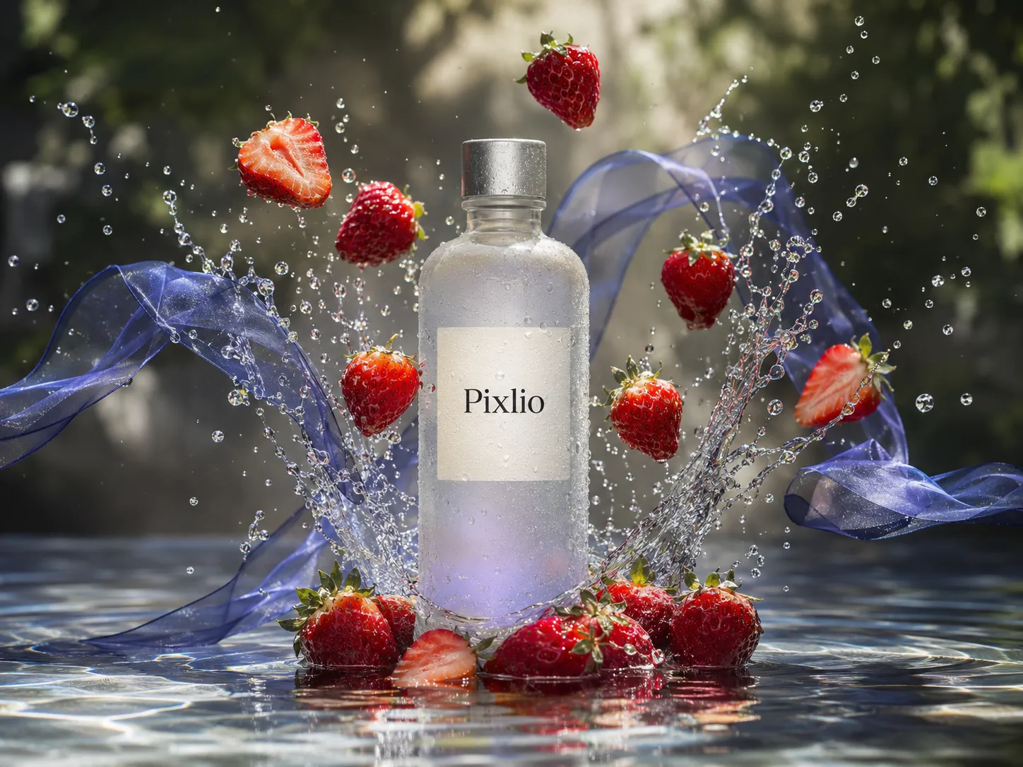 Marketing campaign banner generated by the AI image generator showing a vibrant product lifestyle scene