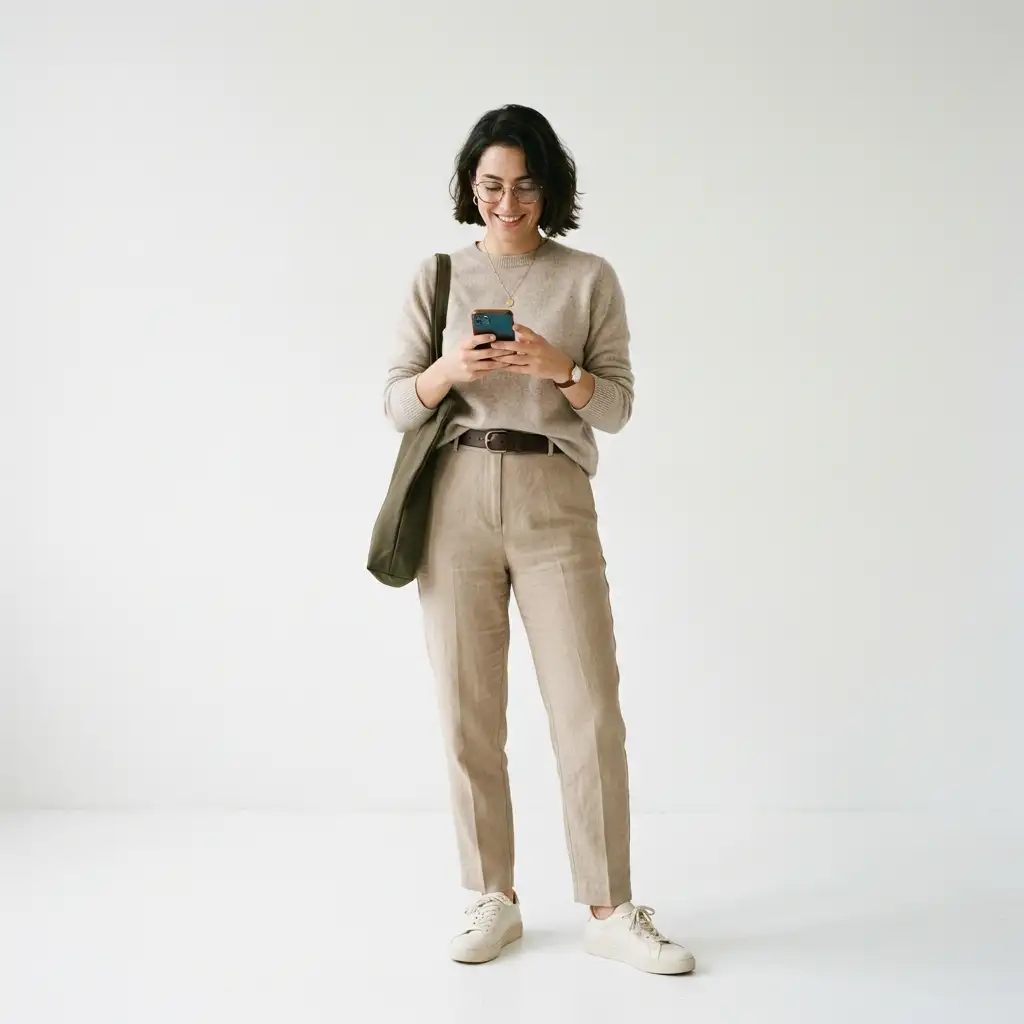 Clean and minimal outfit generator interface with no complex settings or onboarding steps