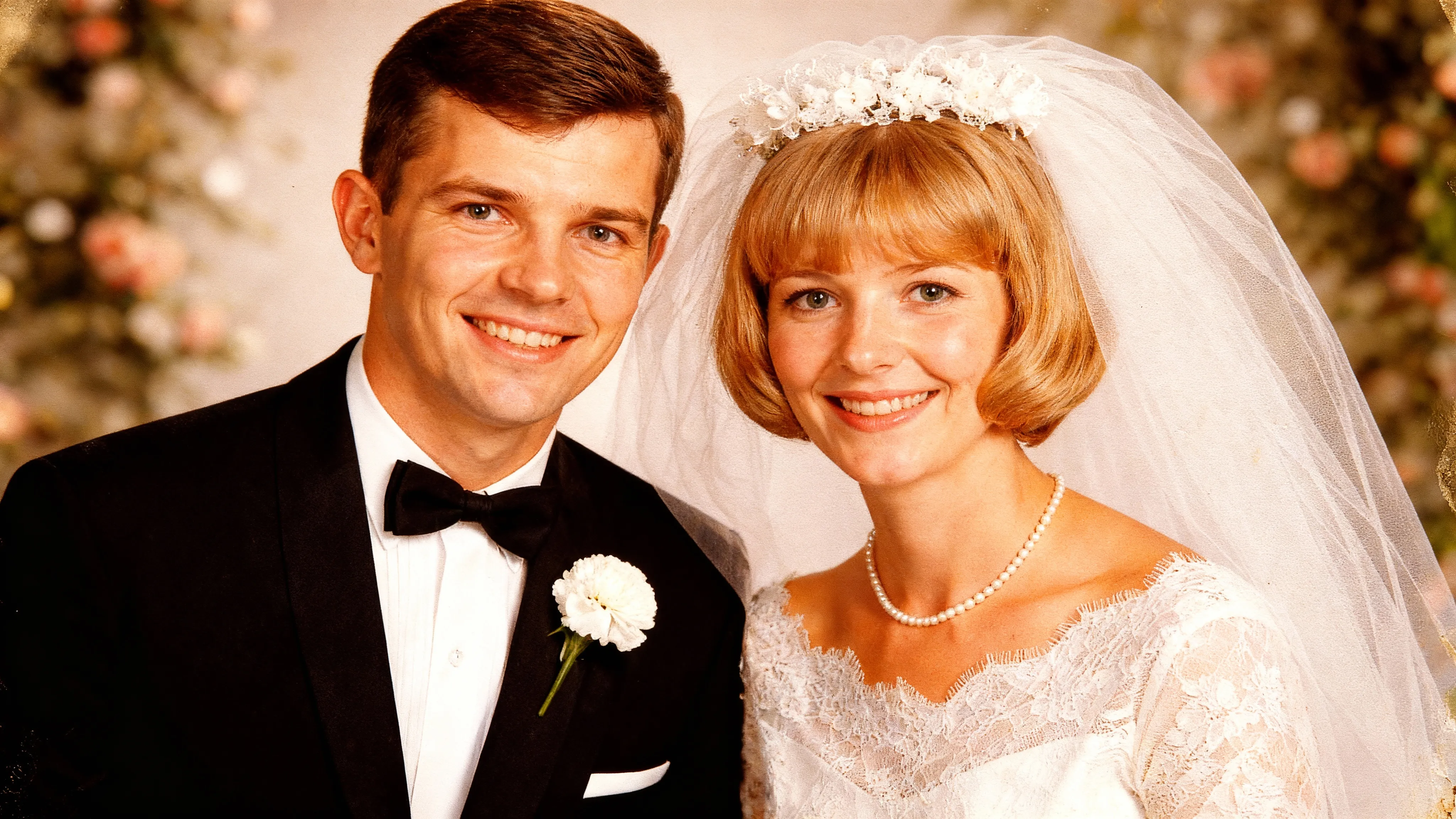 Restored family photo with scratches removed and clarity enhanced