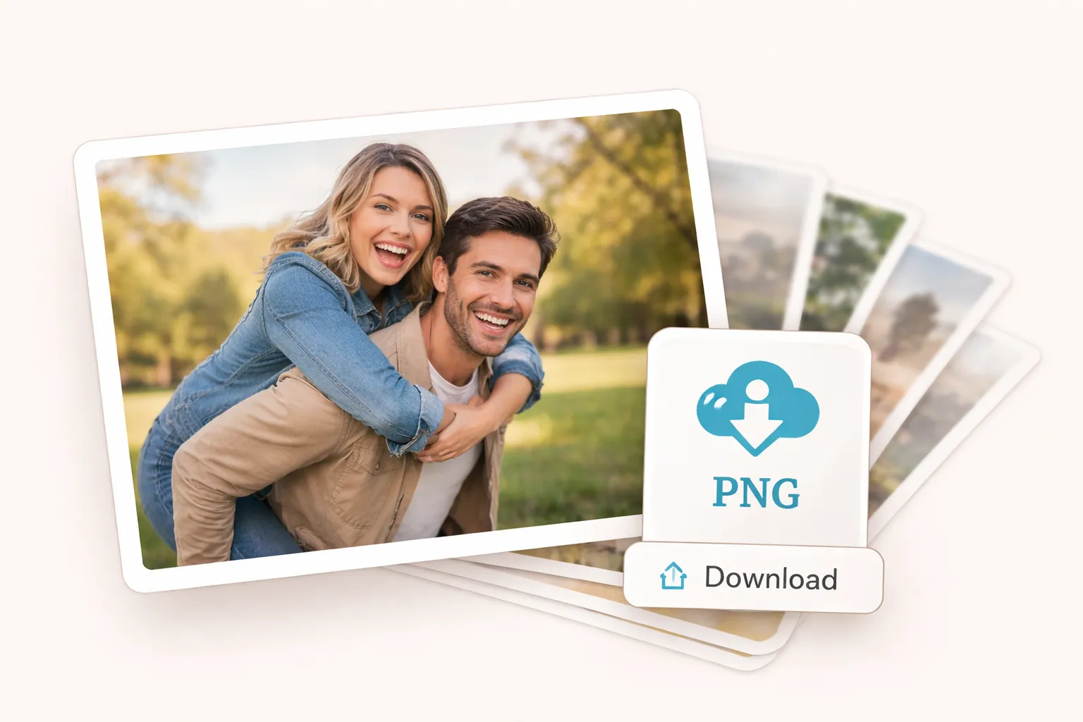 High-quality restored photo ready for download as PNG