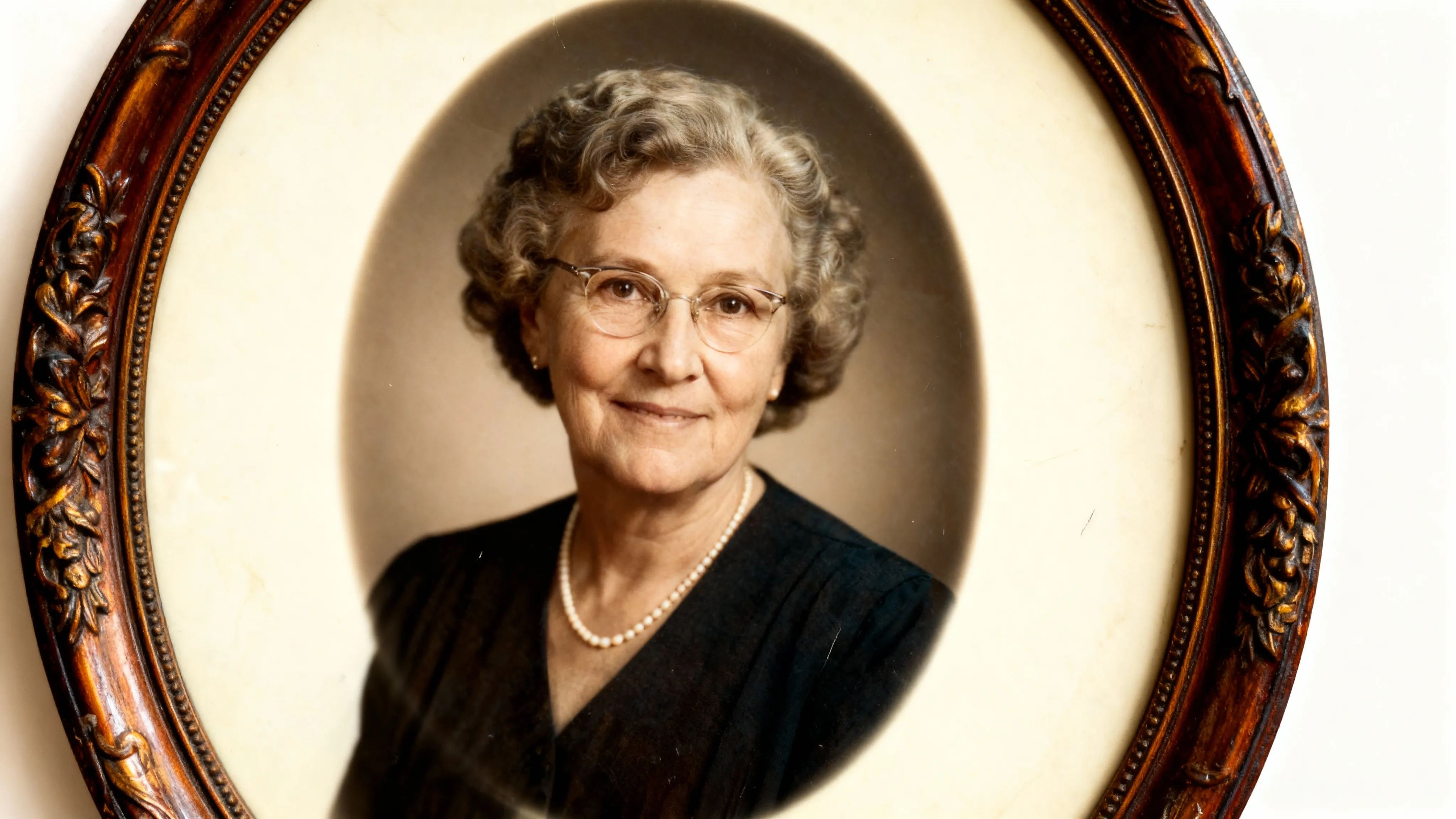 Restored vintage portrait with improved clarity and color