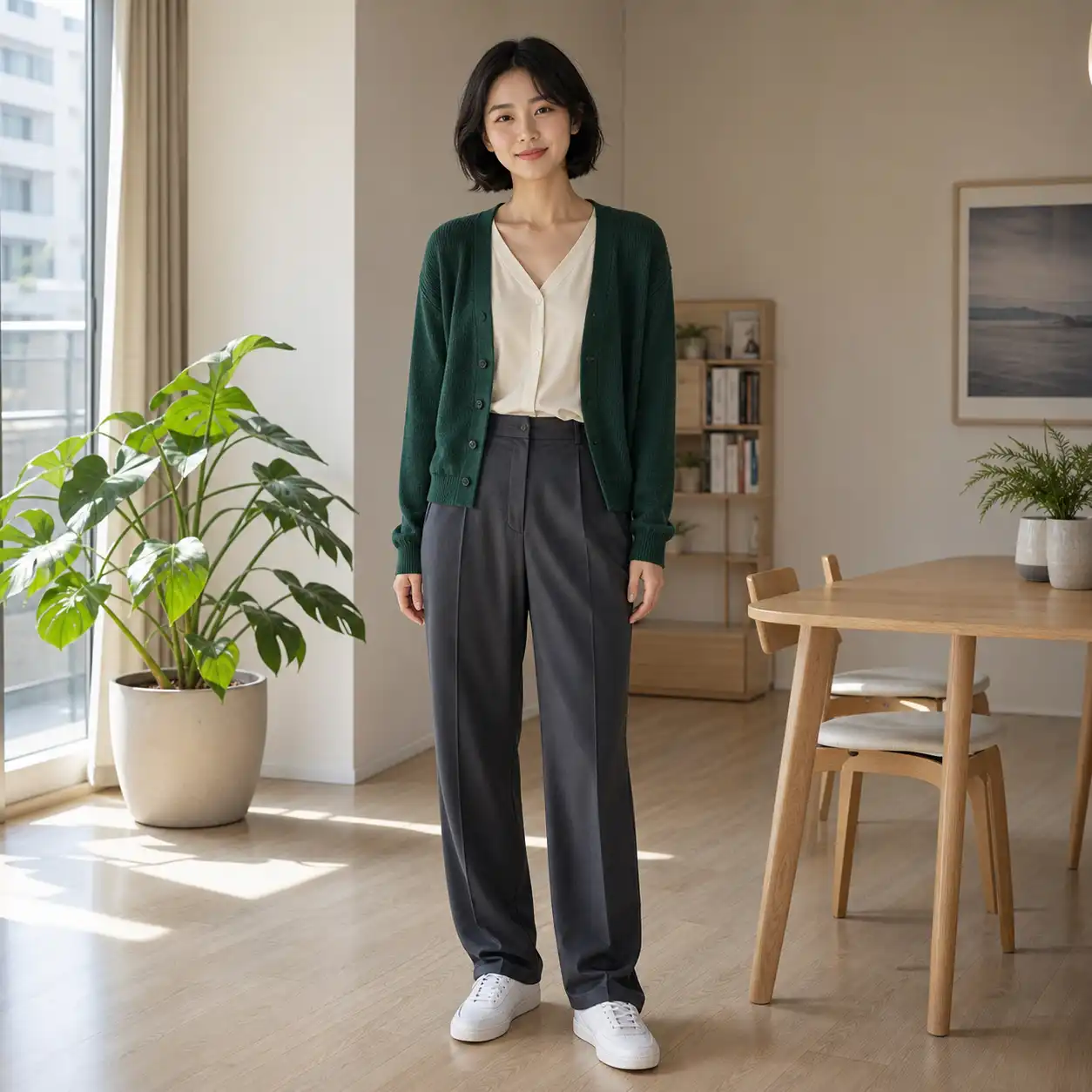 Person in original standing pose before AI pose generator transformation