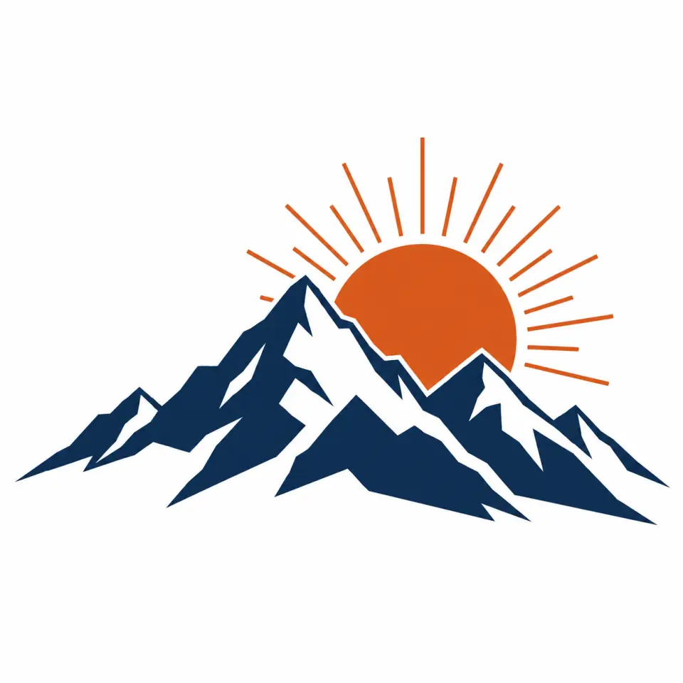 Minimal mountain and sun shirt graphic on white