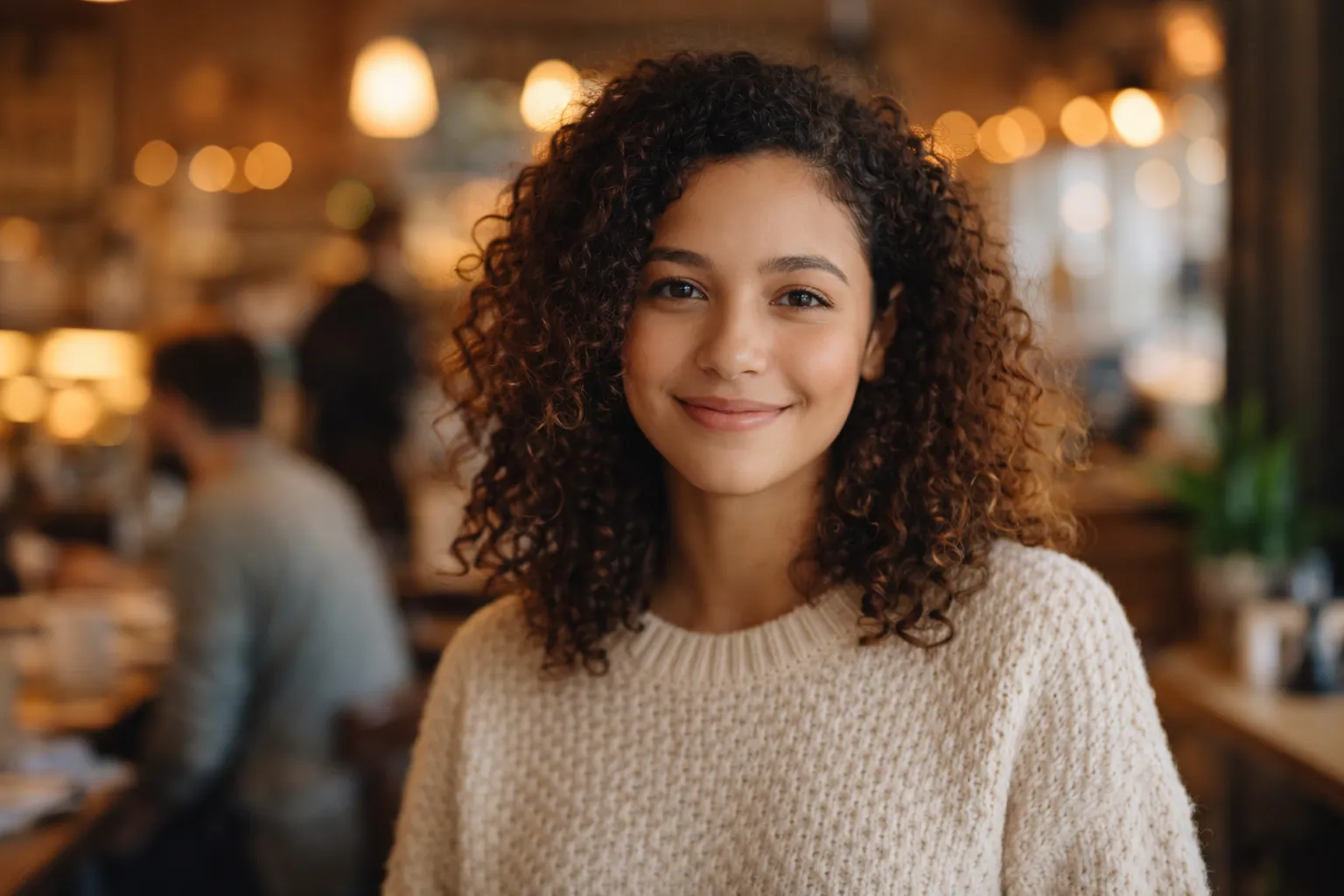Portrait photo with busy background before background removal