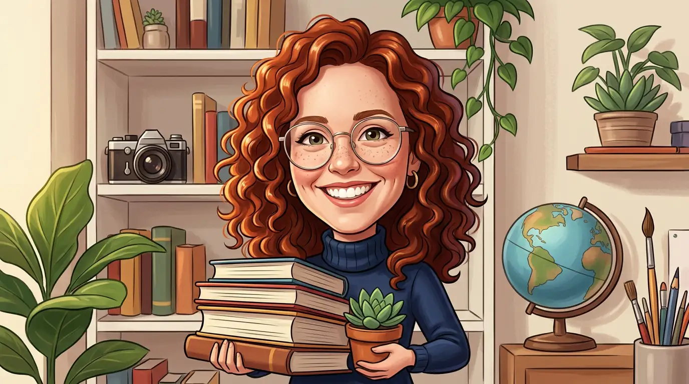 Caricature-style portrait after caricature maker conversion with preserved facial identity and playful exaggeration