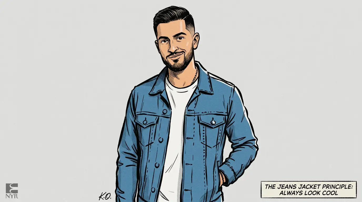 Photo converted to Editorial Cartoon caricature style with bold contour lines and graphic shapes