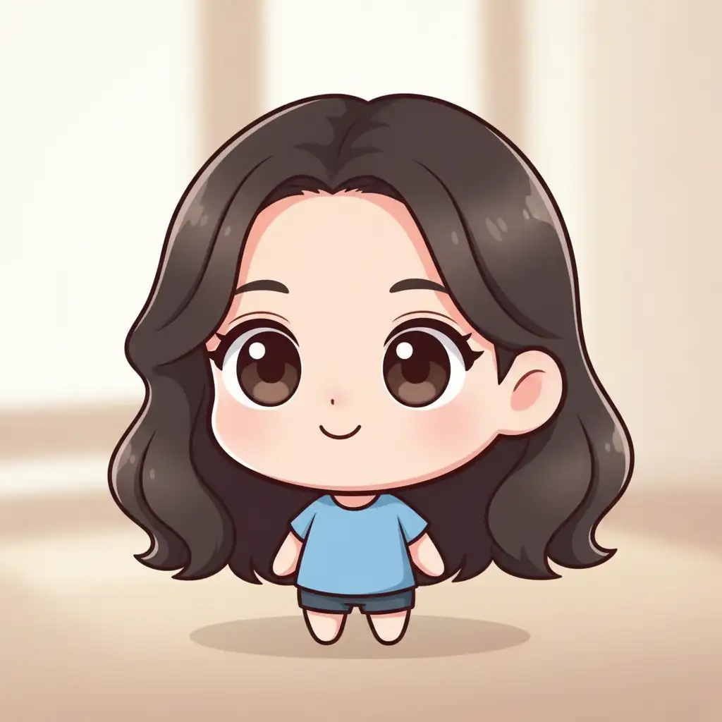 Cute chibi character generated from the reference portrait photo