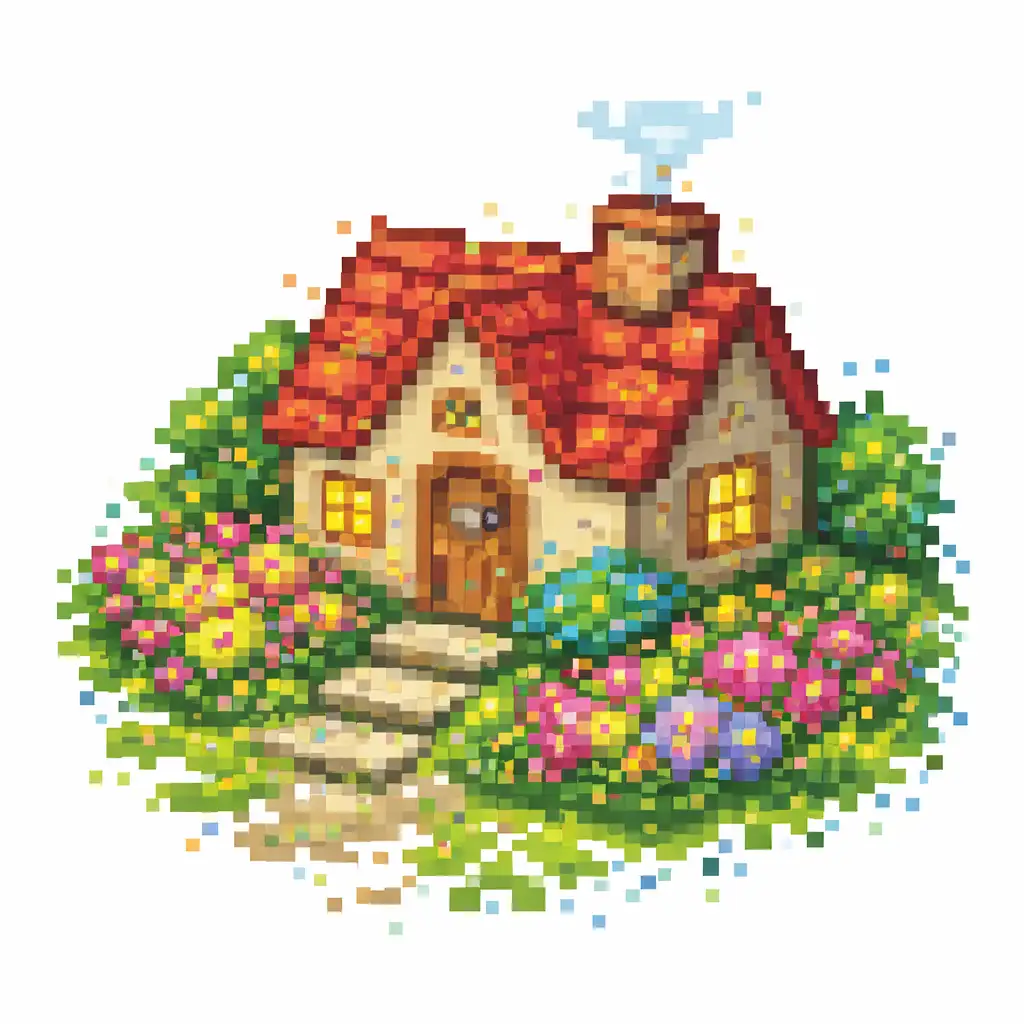 Generic pixelated AI output with messy edges and no grid alignment