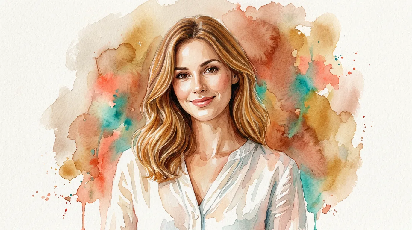 Same portrait transformed into vibrant watercolor style with preserved facial identity using Nano Banana 2 image editing