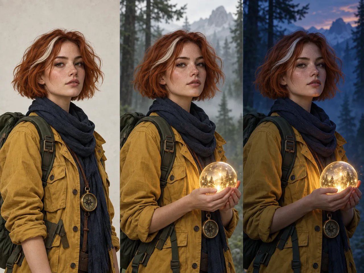 Character illustration showing consistent details across multiple editing iterations generated by GPT Image 2.5