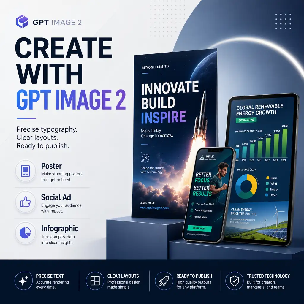 AI-generated marketing poster with readable headline text created by GPT Image 2 showing precise typography and print-ready layout
