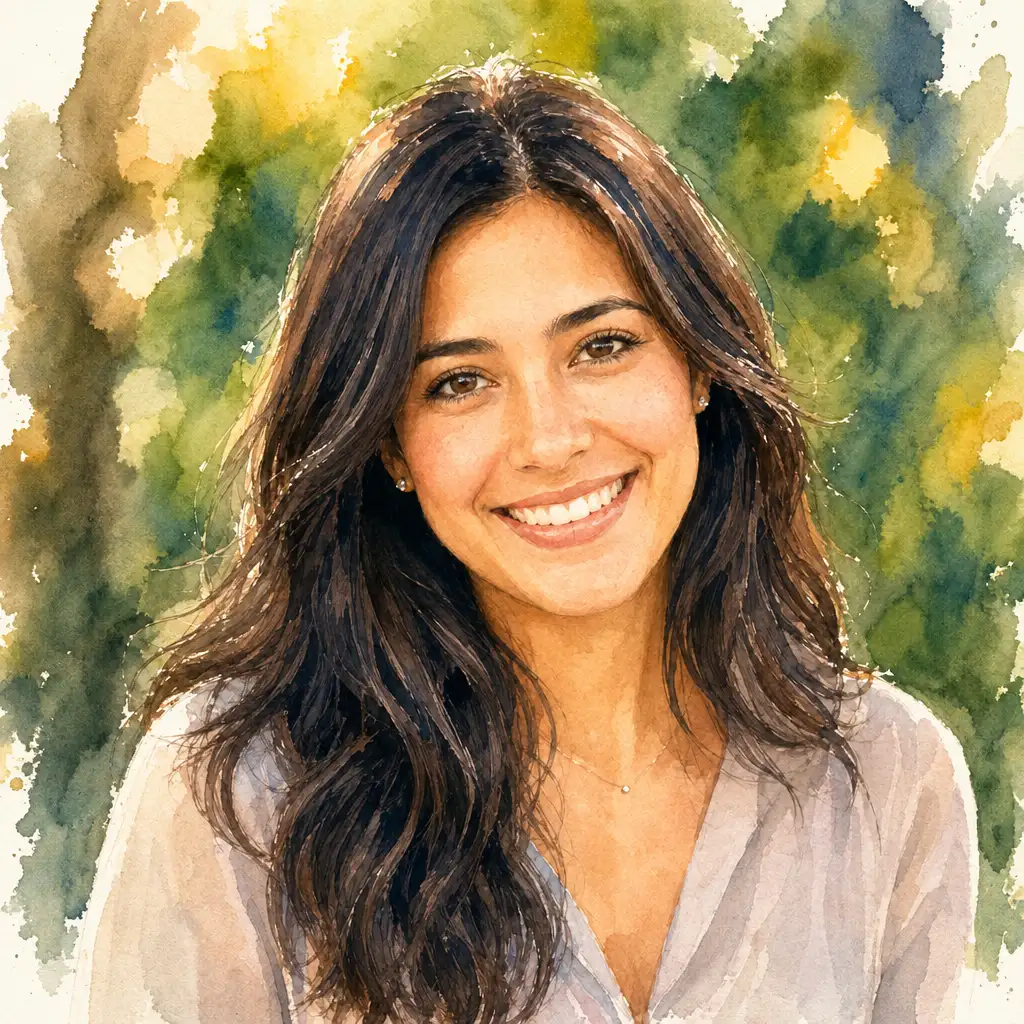 Same portrait transformed into vibrant watercolor illustration with preserved facial identity using GPT Image 2 editing