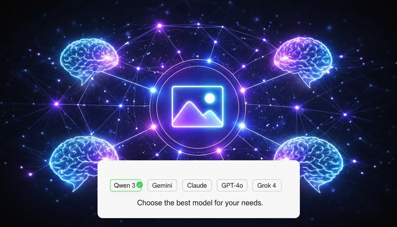 Abstract visualization of multiple AI models for image analysis