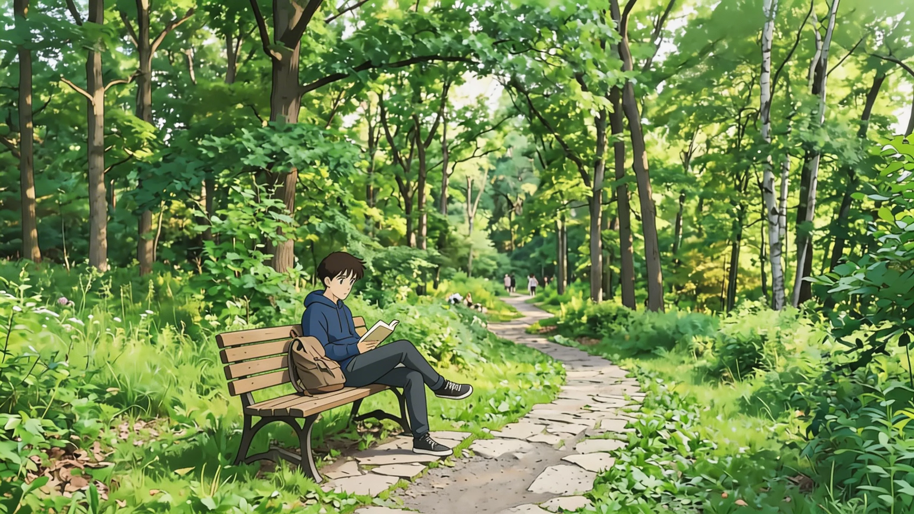 Same scene converted to anime style with consistent background, lighting, and composition preserved