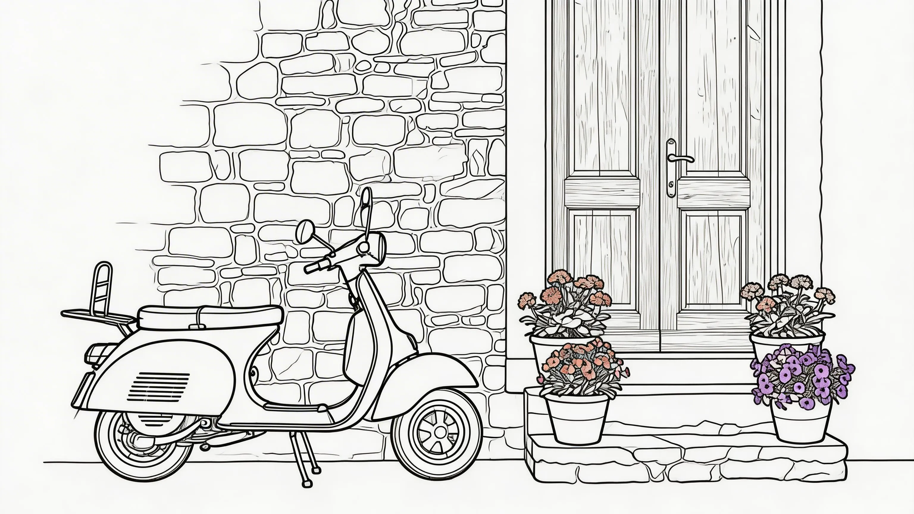 Crisp, print-ready line drawing with clean strokes and sharp details after photo to line drawing conversion