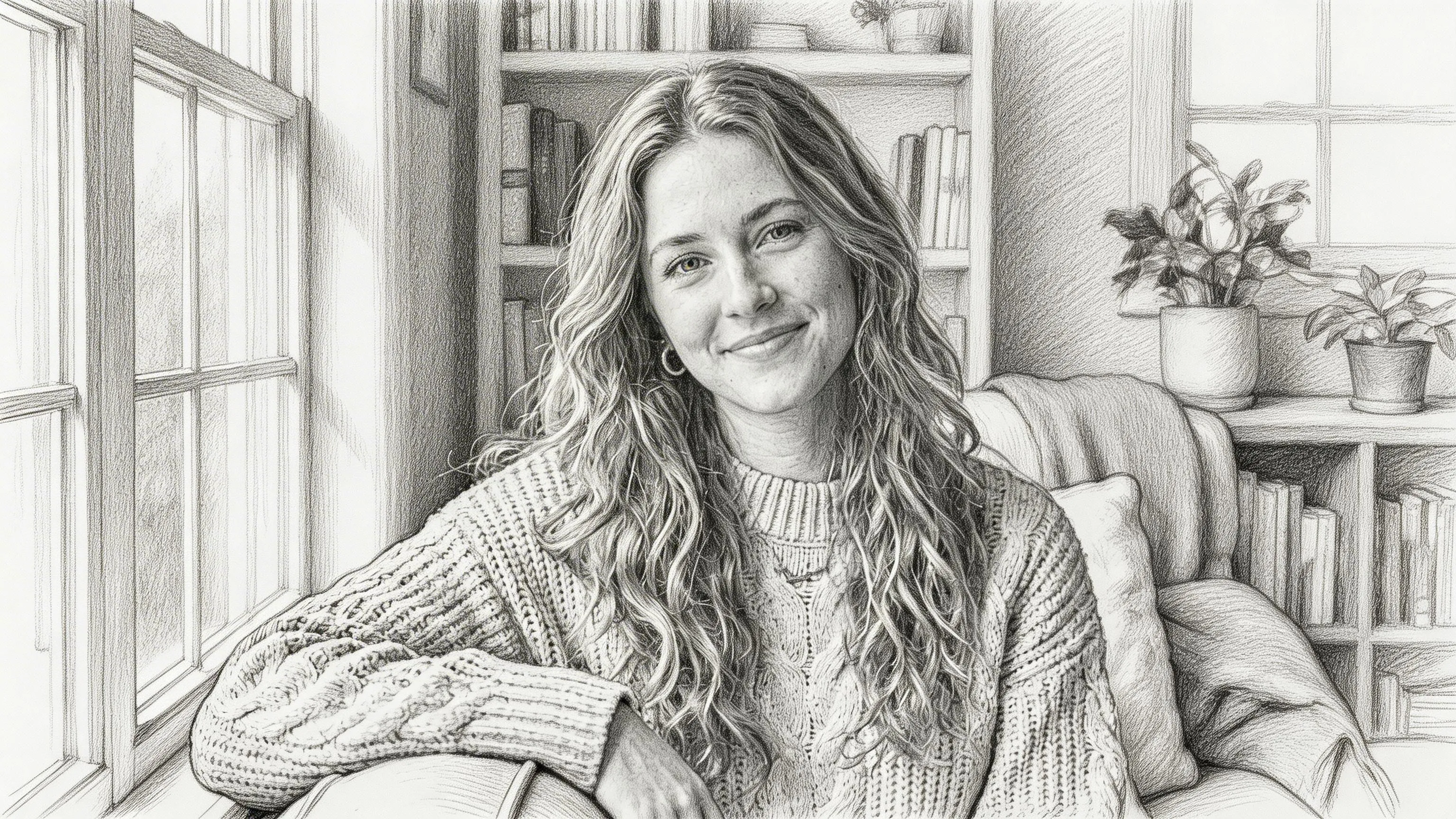 Pencil sketch result after photo to sketch conversion with graphite linework and hatching