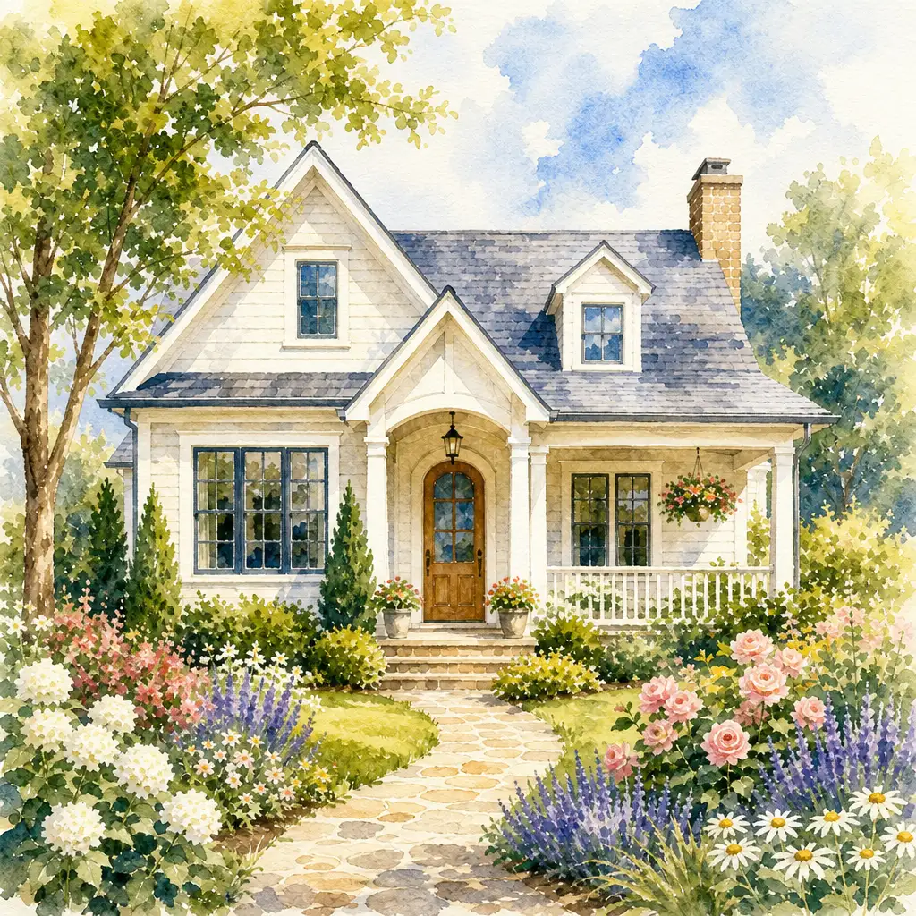 Same photo with a strong watercolor effect showing bolder brush strokes and increased painterly abstraction