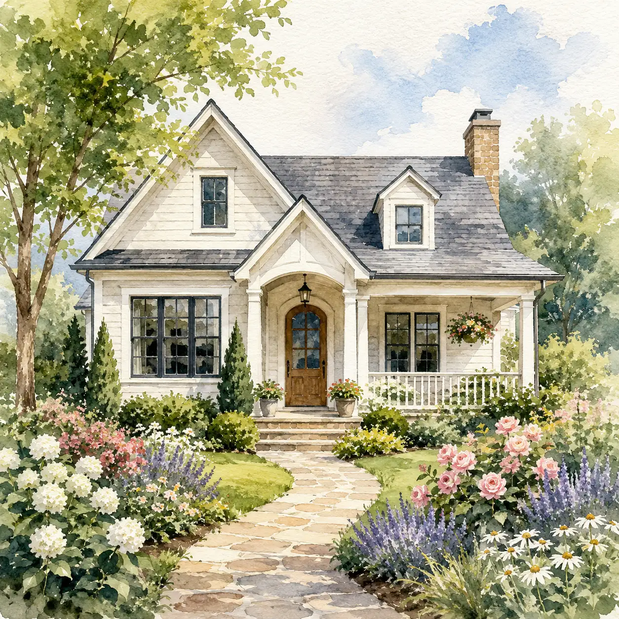 Photo with a mild watercolor effect showing gentle softening while retaining crisp detail
