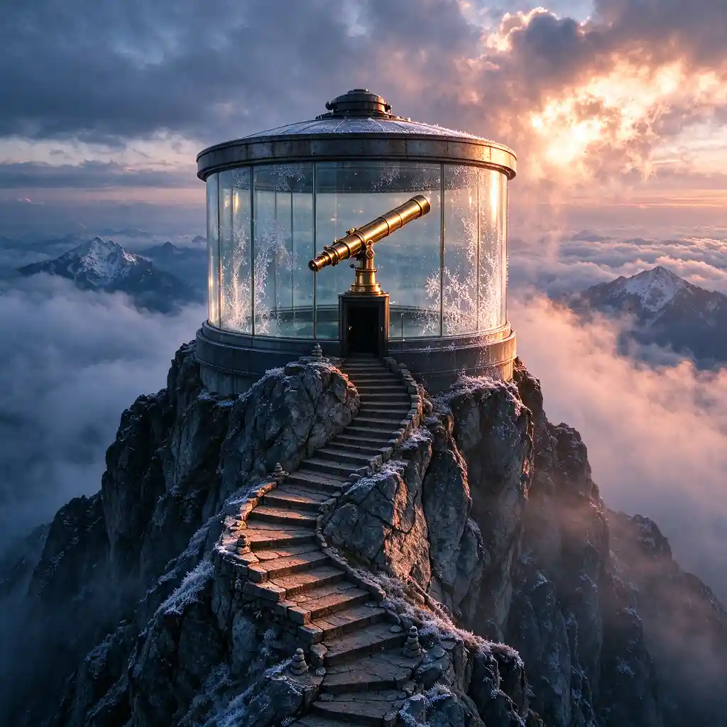 Artwork inspiration for An observatory above the clouds