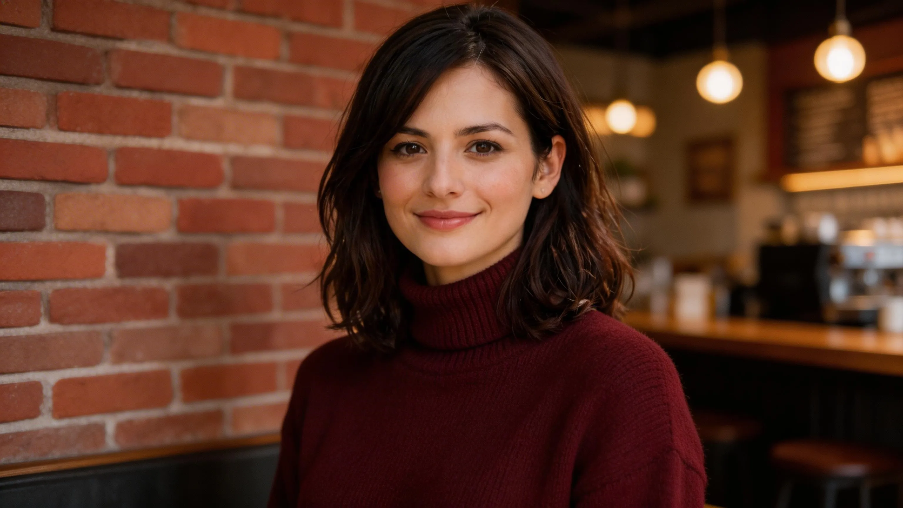 Same portrait with transformed background and lighting after Seedream 5 image editing, preserving facial identity