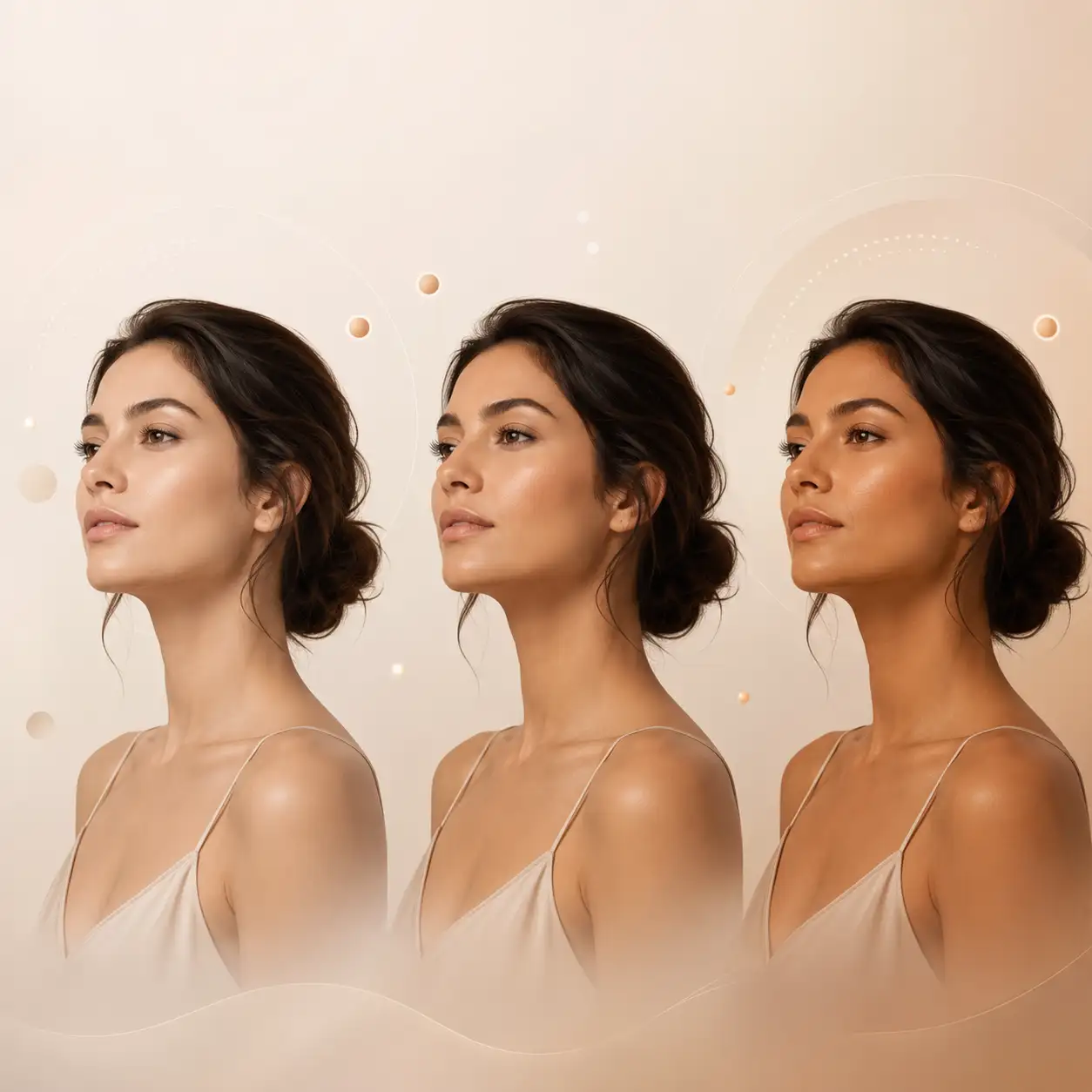 Skin color changer strength selector showing Subtle, Balanced, and Strong correction options