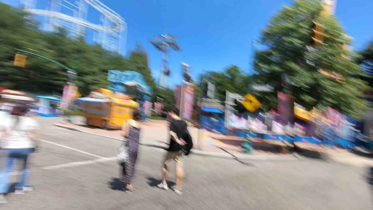 Street photo with motion blur from camera shake