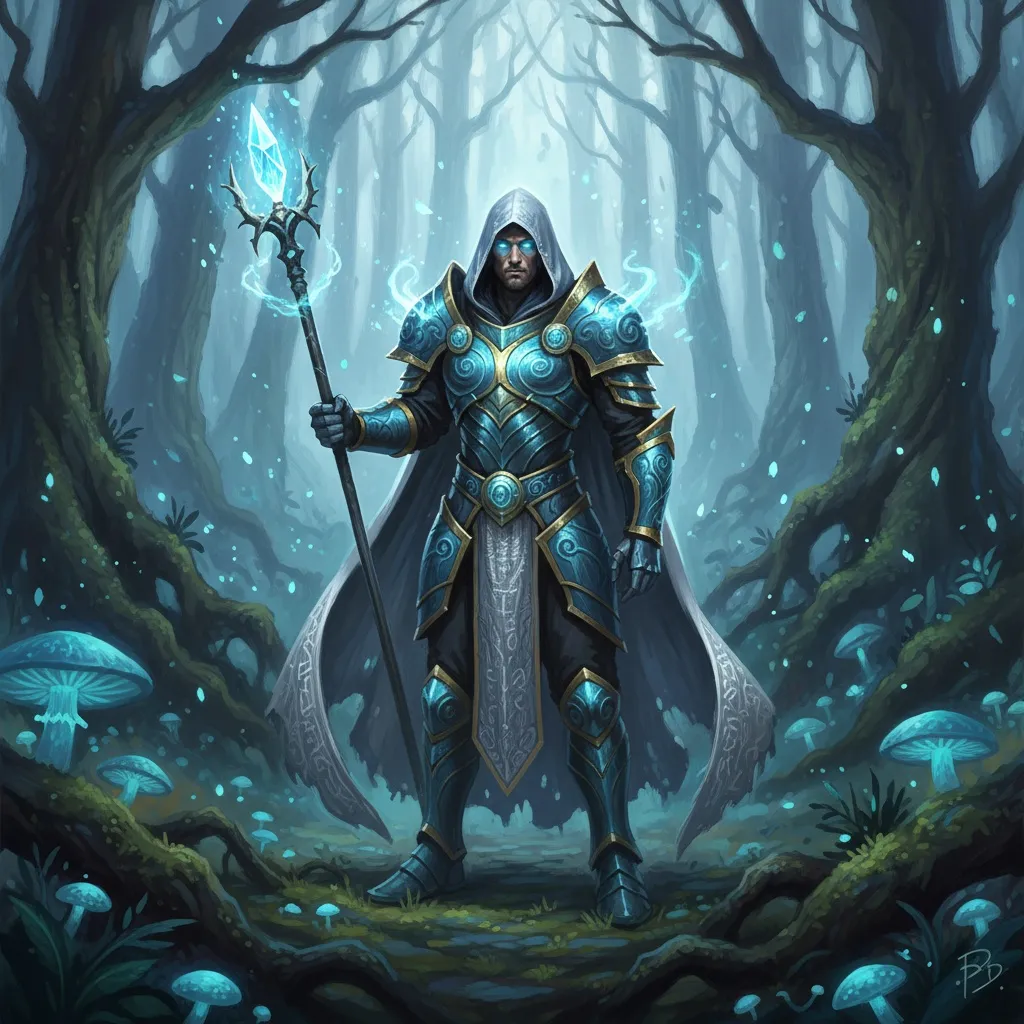 AI edited fantasy style warrior character illustration