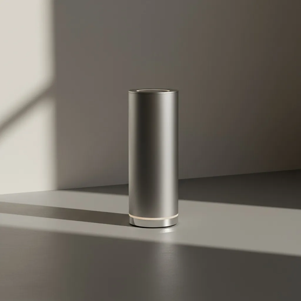 AI edited minimalistic wireless speaker - product photography