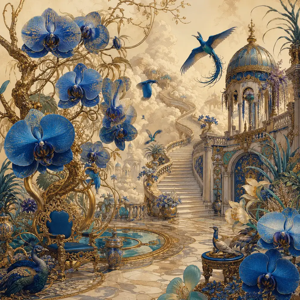 Palace garden surreal flora