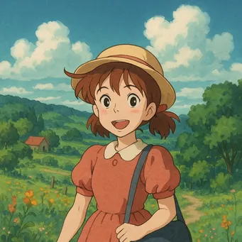 AI edited Studio Ghibli style illustration - anime aesthetic
